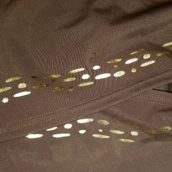 brown and gold short mesh pareo sarong skirt - Picture 2 of 2